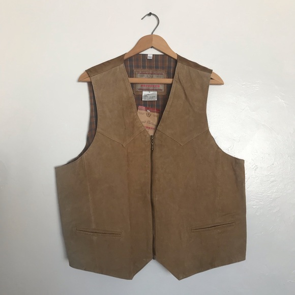 Vintage | Jackets & Coats | Vintage Zip Up Suede Vest Tan | Poshmark